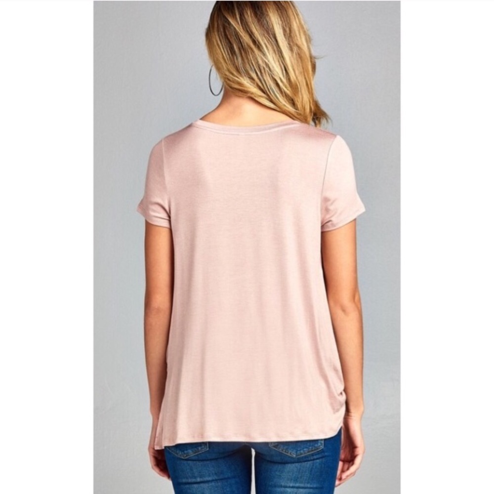HOST PICKπ Super Soft Blush Side Tie Tee - Picture 3 of 6